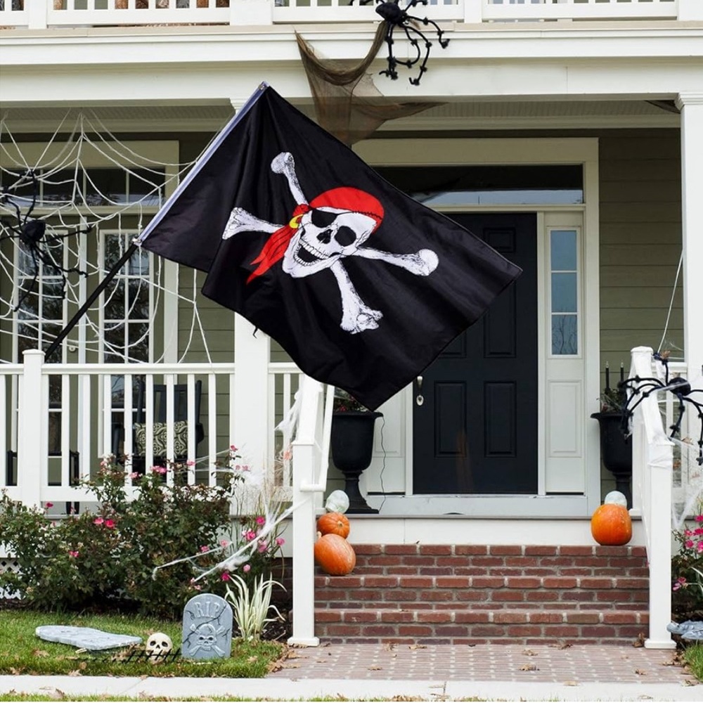 Large Pirates Banner Jolly Rogers Skull Cross Bones 60” x 35”